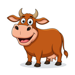 Cartoon Cow Illustration: Happy Farm Animal
