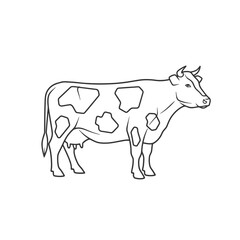 Cow Outline Illustration: Farm Animal Vector