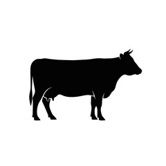 Cow Silhouette: Farm Animal, Livestock Icon