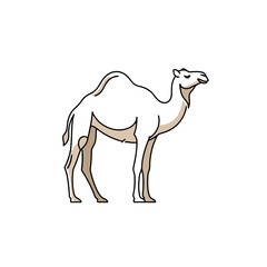 Elegant Camel Illustration on White Background