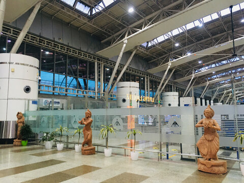 Arrival area of Biju Patnaik International Airport in Bhubaneswar, Odisha, India on 25th May 2025