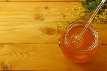 Fresh tasty honey and cheese                               