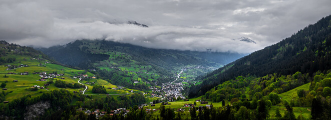 a panorama of the swiss prättigau valley