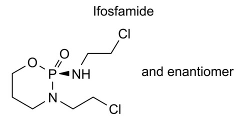 Chemical structure of ifosfamide, drug substance
