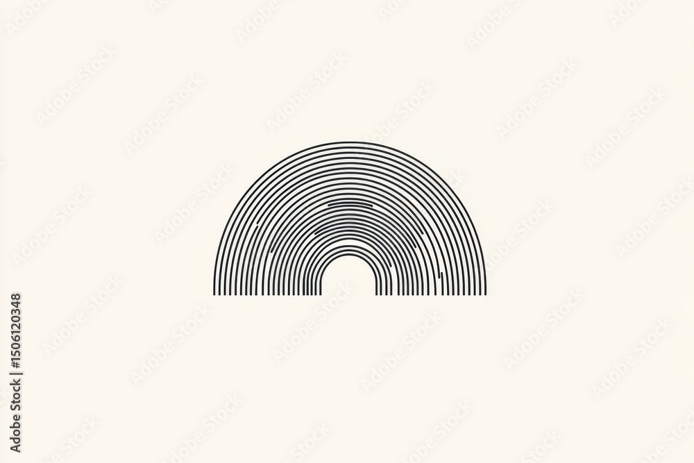 Leinwandbilder Abstract wavy lines create a minimalist design on a beige background, showcasing elegance and simplicity in visual art