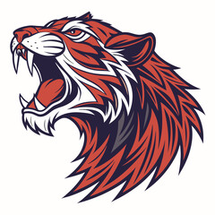 Obraz premium Roaring Tiger Head Graphic