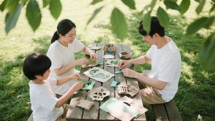 Obraz premium Family Crafting Outdoors