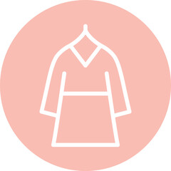 Minimal women’s clothing line icon with pink circular background