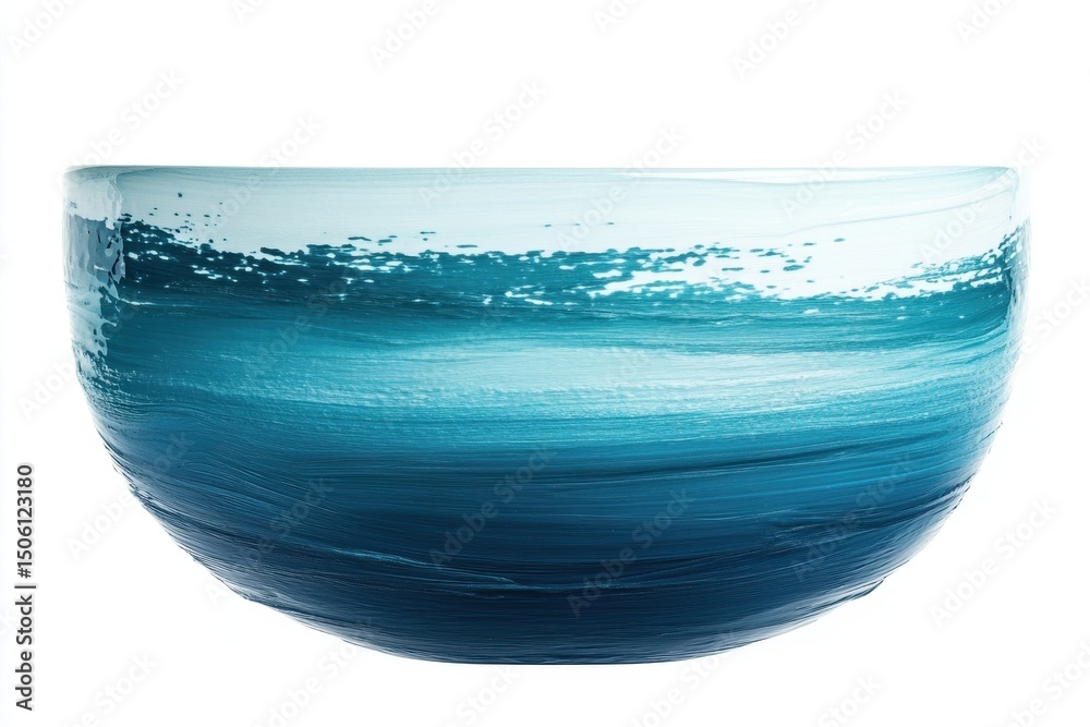 Poster colorful, flowing abstract design in shades of blue representing waves and natural formations create