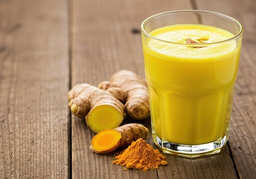 Golden Turmeric Milk (Haldi Doodh) Healthy and Warming Ayurvedic Drink with Fresh Ginger and Turmeric Powder, Perfect for Wellness, Home Remedies, and Cozy Lifestyle Content.
