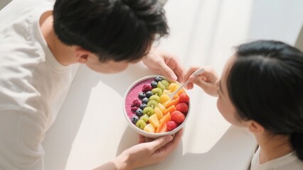 Couple Sharing a Smoothie Bowl