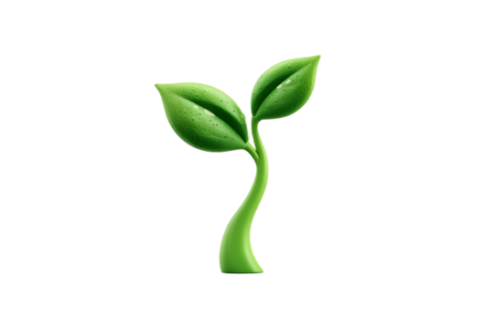 DewKissed Sprout Vibrant Green Plantlet with Two Leaves