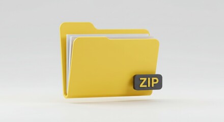 Yellow folder with ZIP file label