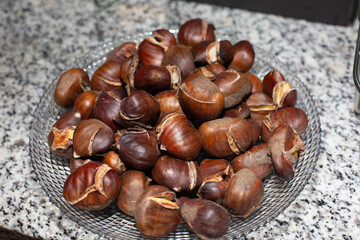Receta paso a paso, confitura de castañas asadas