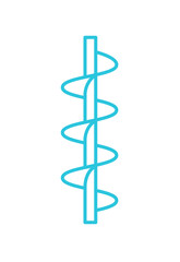 Archimedean Screw icon. Isolated on white background. Blue icon set.