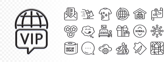 Globe, Metro map and Credit card line icons for web app. Glare of light effect. Message icon. Pack of Home facility, Delivery cart, Map pictogram icons. Vector