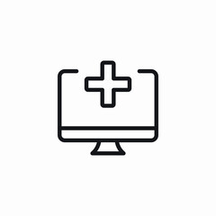 desktop medical platform icon sign vector