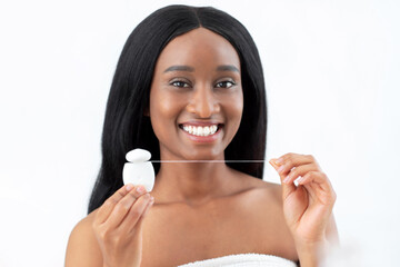 Healthy white teeth and routine morning care, oral hygiene, treatment and stomatology. Happy...