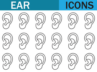 Hand-drawn Ear Designs - Different Ear Shapes in Line Art