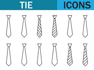 Monochrome Tie Sketches - Different Necktie Designs in Black and White