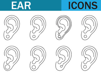 Simple Ear Sketches - Different Ear Shapes in Minimalist Line Art