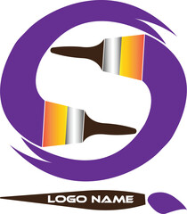 Colorful Letter O Painting Brush Logo Design
