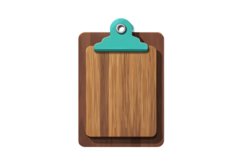 Wooden Clipboard with Teal Clip Blank Note Pad