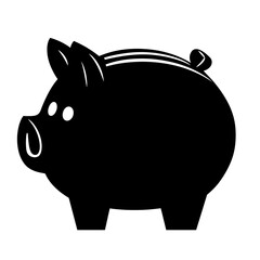 Bold piggy bank illustration, ideal for saving money, finance, investment, banking, personal finance, budgeting, wealth accumulation, or secure savings