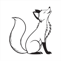 red fox vector art illustration