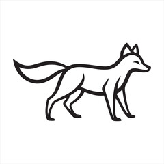 red fox vector art illustration