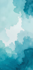 Obraz premium Blue Turquoise Watercolor Arctic Mist Background