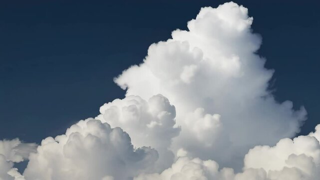 Majestic Cumulus Clouds Building and Evolving Against a Deep Blue Sky