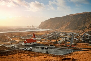 V&iacute;k &iacute; M&yacute;rdal black beach with dramatic ocean view