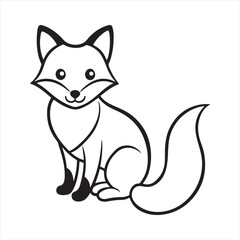red fox vector art illustration