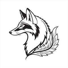 red fox vector art illustration