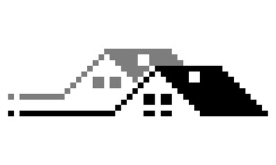Obraz premium home logo vector house design pixel art