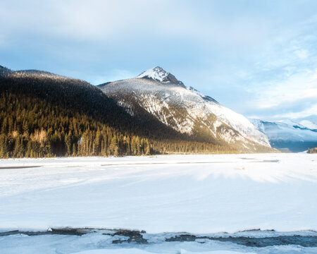 Panoramic mountain river valley