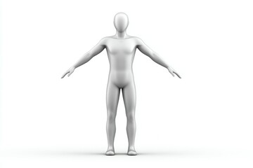3d human model with outstretched arms in neutral pose