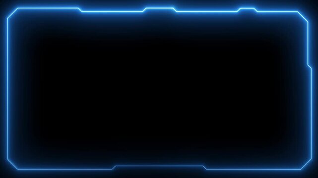 Futuristic digital HUD cyber frame technology for video overlay templates.Digital HUD futuristic motion graphic element cyber generated background. security hologram frame border 4k background. - Powered by Adobe