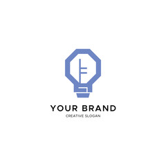 Minimalist Bulb logo with letter K for tech or energy brand