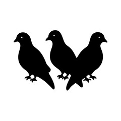 Obraz premium Black silhouettes of three doves Christian Trinity symbol vector PNG