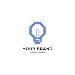 Minimalist Bulb logo with letter U for tech or energy brand