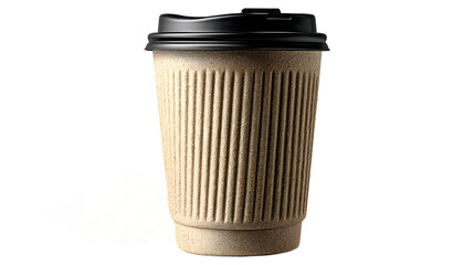 Disposable Coffee Cup with Black Lid Sustainable Packaging Design