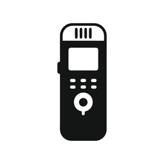 Voice Recorder icon Silhouette on white background