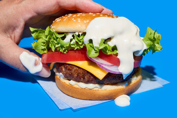 burger with mayonnaise