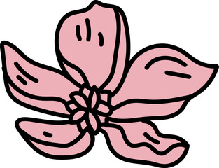 Flower with Bold Outlines