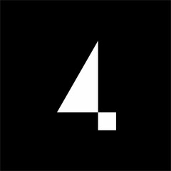 Fototapeta premium Simple elegant number 4 logo design.