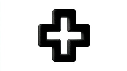 Obraz premium Black Cross Symbol with Textured Edges for Medical Health and First Aid Design Elements