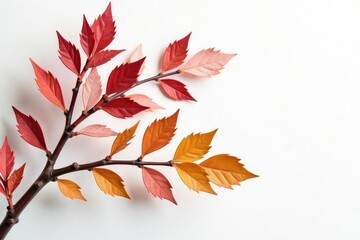 Fototapeta premium Faux leather branches on white background isolated, branches, floral, closeup