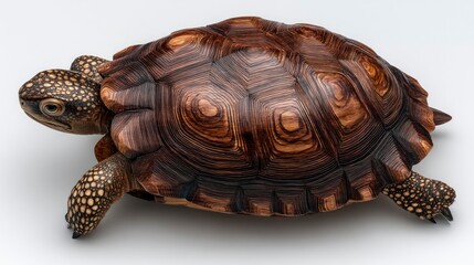 Fototapeta premium Detailed CloseUp of a Tortoise with Intricate Shell Patterns and Spotted Skin